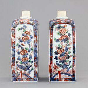 A pair of Chinese verte-imari porcelain square tea caddies, Kangxi, ca. 1700 — foto 4