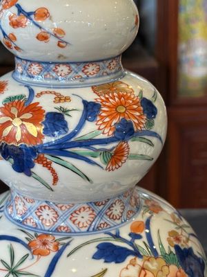 A pair of Chinese verte-Imari triple gourd vases, Kangxi — photo 6