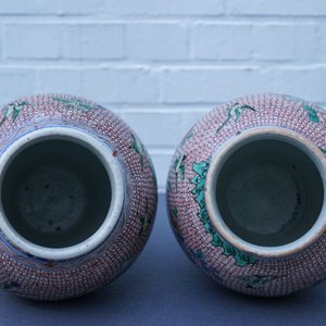 A pair of Chinese wucai jars with birds and flowers, Transitional period — 照片 9