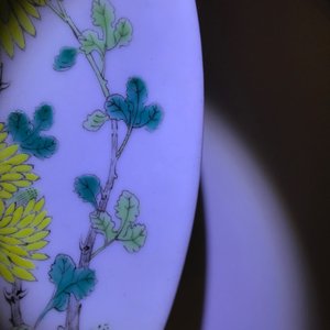 A pair of Chinese yellow and green enamelled 'chrysanthemum' plates, Guangxu mark, 19/20th C. — photo 5