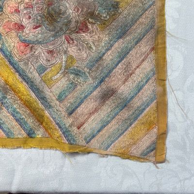 A pair of Chinese yellow-ground embroidered 'Dragons' and 'Phoenixes' panels — photo 24
