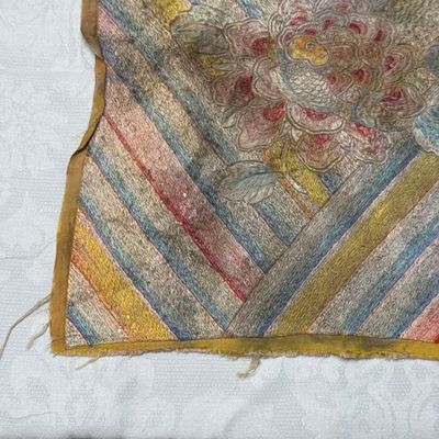 A pair of Chinese yellow-ground embroidered 'Dragons' and 'Phoenixes' panels — photo 26