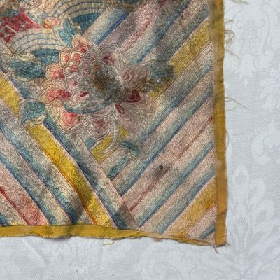 A pair of Chinese yellow-ground embroidered 'Dragons' and 'Phoenixes' panels — photo 40