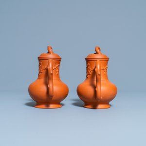 A pair of Chinese Yixing stoneware teapots and covers, Kangxi — 照片 4