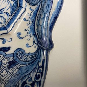 A pair of Dutch Delft blue and white appliques with royalist portraits of prince William IV and princess Anne, 18th C. — 照片 12