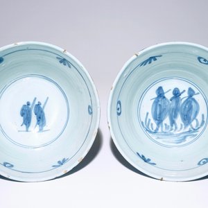 A pair of Dutch Delft blue and white bowls in Wanli-style, late 17th C. — photo 5