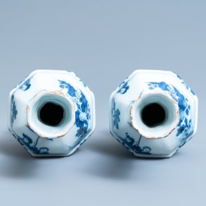 A pair of Dutch Delft blue and white chinoiserie vases, late 17th C. — 照片 5