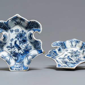 A pair of Dutch Delft blue and white sweetmeat dishes, late 17th C. — 照片 2