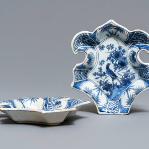 A pair of Dutch Delft blue and white sweetmeat dishes, late 17th C. — 照片 4