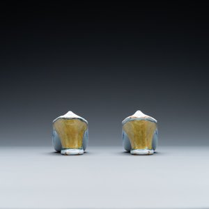 A pair of Dutch Delft blue, white and yellow slippers, 18th C. — 照片 5