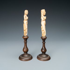 A pair of Dutch ivory 'Adam and Eve' handles, The Netherlands, 17th C. — 照片 4
