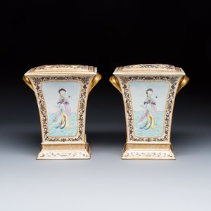 A pair of extremely rare Chinese Canton famille rose bough pots — foto 5