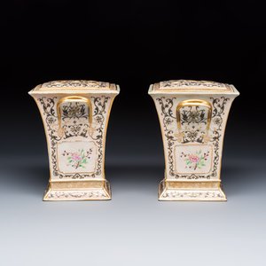 A pair of extremely rare Chinese Canton famille rose bough pots — foto 6