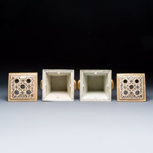 A pair of extremely rare Chinese Canton famille rose bough pots — foto 7