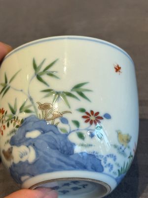 A pair of extremely rare imperial Chinese doucai 'chicken' cups, Chenghua mark, Yongzheng/Qianlong — photo 11