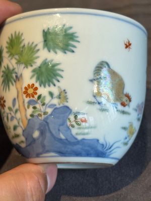 A pair of extremely rare imperial Chinese doucai 'chicken' cups, Chenghua mark, Yongzheng/Qianlong — photo 22