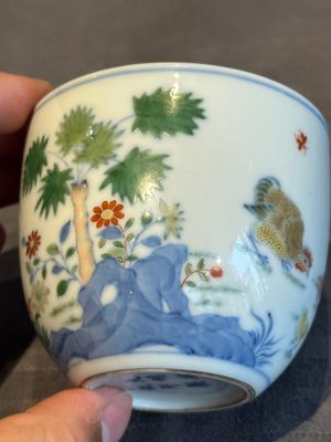 A pair of extremely rare imperial Chinese doucai 'chicken' cups, Chenghua mark, Yongzheng/Qianlong — photo 8