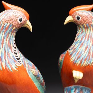 * A pair of famille rose-style models of pheasants, Samson, Paris, 19th C. — 照片 2