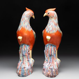 A pair of famille rose-style models of pheasants, Samson, Paris, 19th C. — photo 3