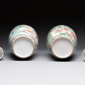 A pair of famille verte-style ovoid jars and covers, Samson, Paris, 19th C. — foto 6