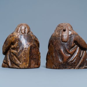 A pair of figuratively carved oak church bank ends, England, 14/15th C. — photo 4