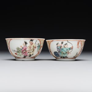 A pair of fine Chinese Canton famille rose cups, Yongzheng — foto 3