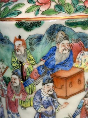 A pair of fine Chinese Canton famille rose 'Water Margin 水滸傳' vases, 19th C. — 照片 10