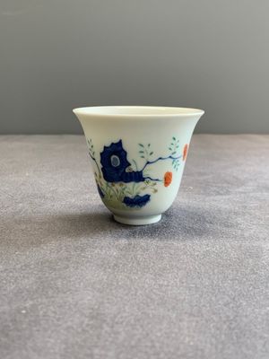 A pair of fine Chinese doucai wine cups, Jie Mei Ya Zhi 介眉雅製 mark, 19th C. — 照片 7