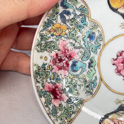 A pair of fine Chinese famille rose 'Rooster' tea bowls and saucers — 照片 14