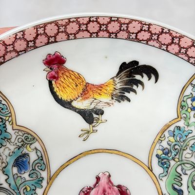 A pair of fine Chinese famille rose 'Rooster' tea bowls and saucers — 照片 15