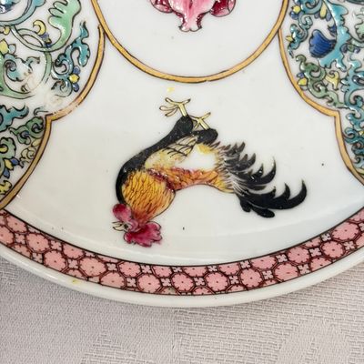 A pair of fine Chinese famille rose 'Rooster' tea bowls and saucers — 照片 18