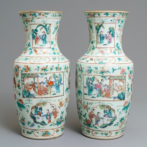 A pair of fine Chinese famille rose vases, 19th C. — 照片 3