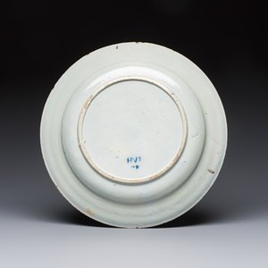 A pair of fine large blue and white Dutch Delft biblical subject dishes, dated 1781 — photo 3