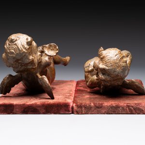 A pair of Flemish allegorical carved wood cherubs, 17th C. — 照片 6