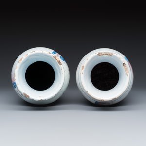 A pair of French blue, white and manganese chinoiserie vases — photo 6
