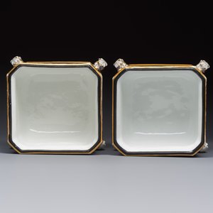 A pair of French gilt blue-ground 'Cherub' jardinières with biscuit-relief plaques, 19/20th C. — photo 6