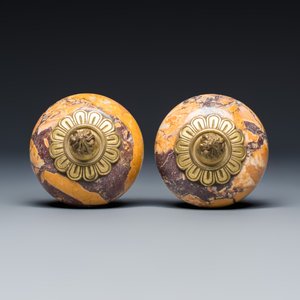 A pair of French gilt-bronze-mounted marble cassolettes — photo 8