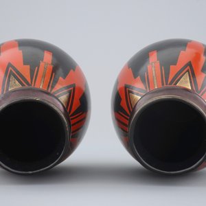 A pair of geometrical art deco vases, Saint-Ghislain, Belgium, ca. 1930 — photo 6