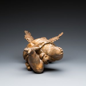 A pair of gilded wooden winged cherubs, probably Flanders, 1st half 18th C. — photo 11