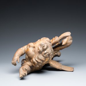 A pair of gilded wooden winged cherubs, probably Flanders, 1st half 18th C. — photo 6