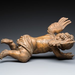 A pair of gilded wooden winged cherubs, probably Flanders, 1st half 18th C. — photo 9