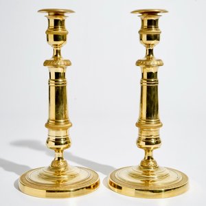 A pair of gilt bronze Empire candlesticks, France, 19th C. — photo 4