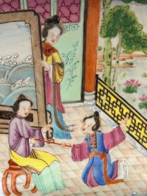 A pair of hexagonal Chinese Canton famille rose jardinieres on stands, 19th C. — photo 11