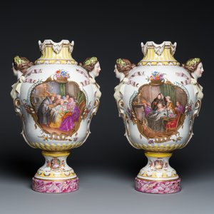 A pair of impressive Meissen porcelain vases, 19th C. — photo 2