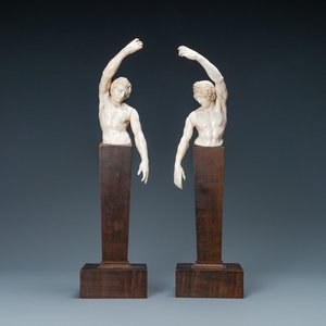 A pair of ivory busts of males, Northern Germany or Italy, 17th C. — photo 1