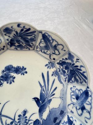A pair of Japanese Arita blue and white 'Birds among Flowering Branches' plates, Edo 18th C. — foto 5