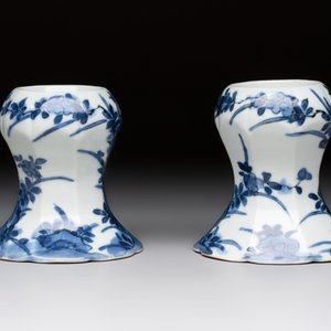 A pair of Japanese Arita blue and white salts, Edo, 18th C. — 照片 4