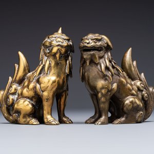 A pair of Japanese bronze Buddhist lions, 19/20th C. — 照片 2