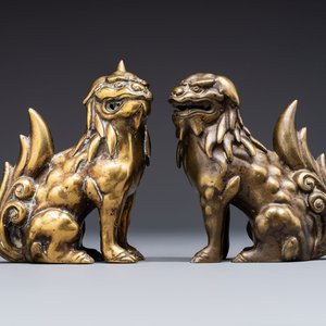 A pair of Japanese bronze Buddhist lions, 19/20th C. — 照片 3