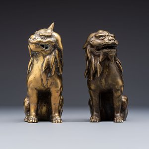 A pair of Japanese bronze Buddhist lions, 19/20th C. — 照片 4